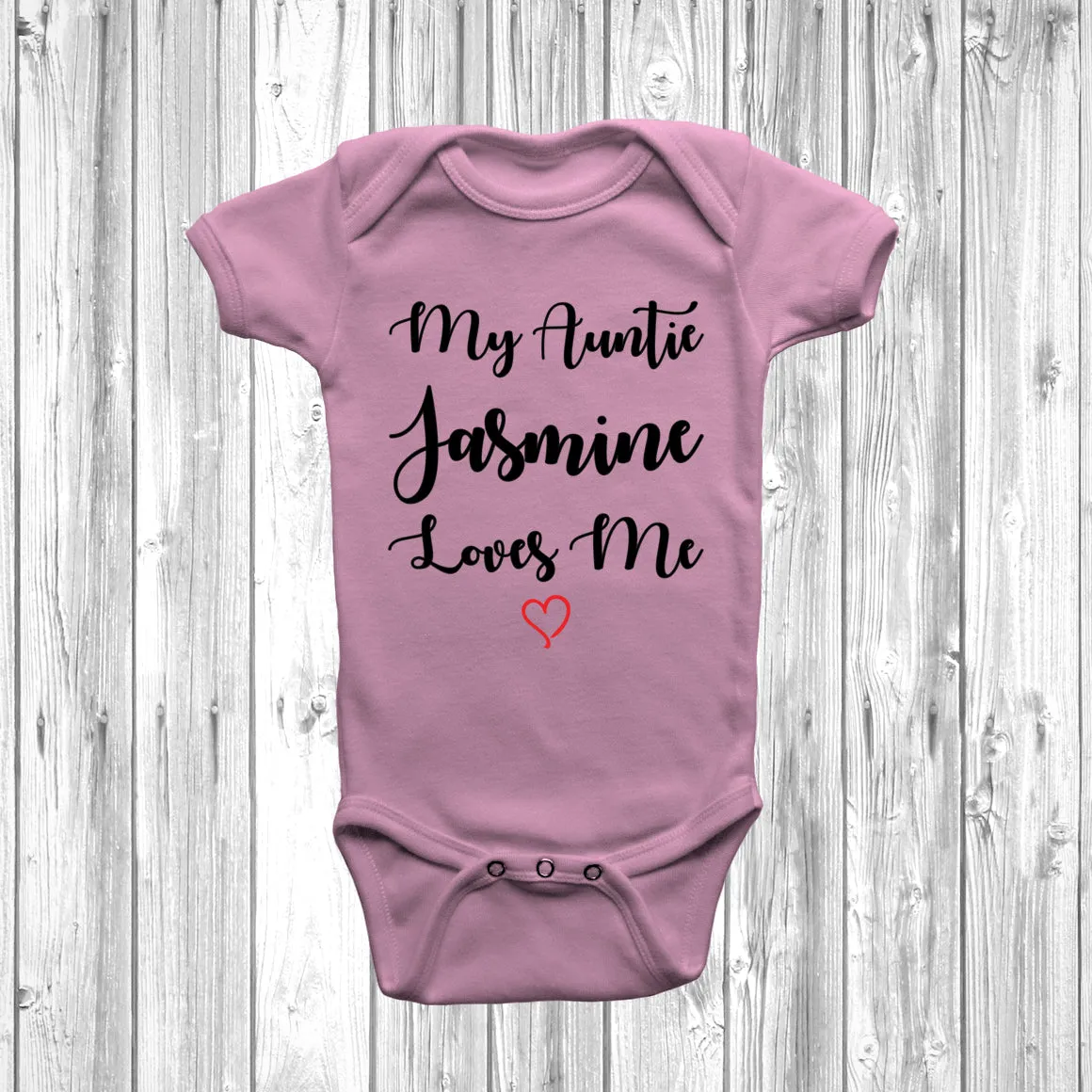 Personalised My Auntie Loves Me Baby Grow