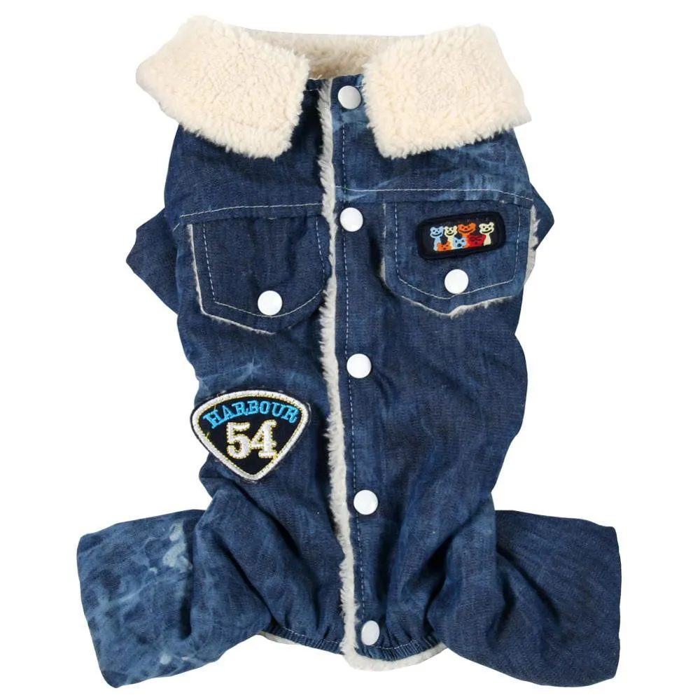 Pet Cat Dog classic Denim jeans Shirt Strap Jeans Coat Vest Jacket Jumpsuit Small Dog Clothes S M L XL