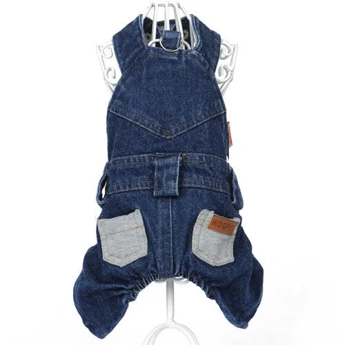 Pet Cat Dog classic Denim jeans Shirt Strap Jeans Coat Vest Jacket Jumpsuit Small Dog Clothes S M L XL
