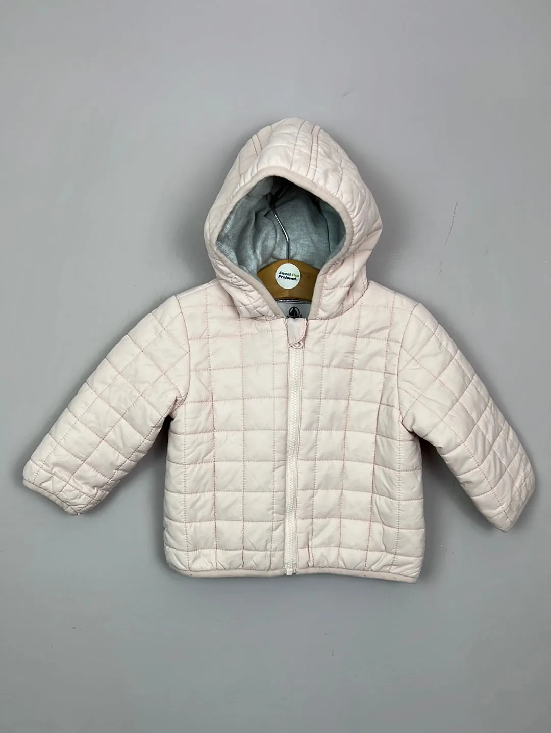 Petit Bateau Pale Pink Quilted jacket 12m