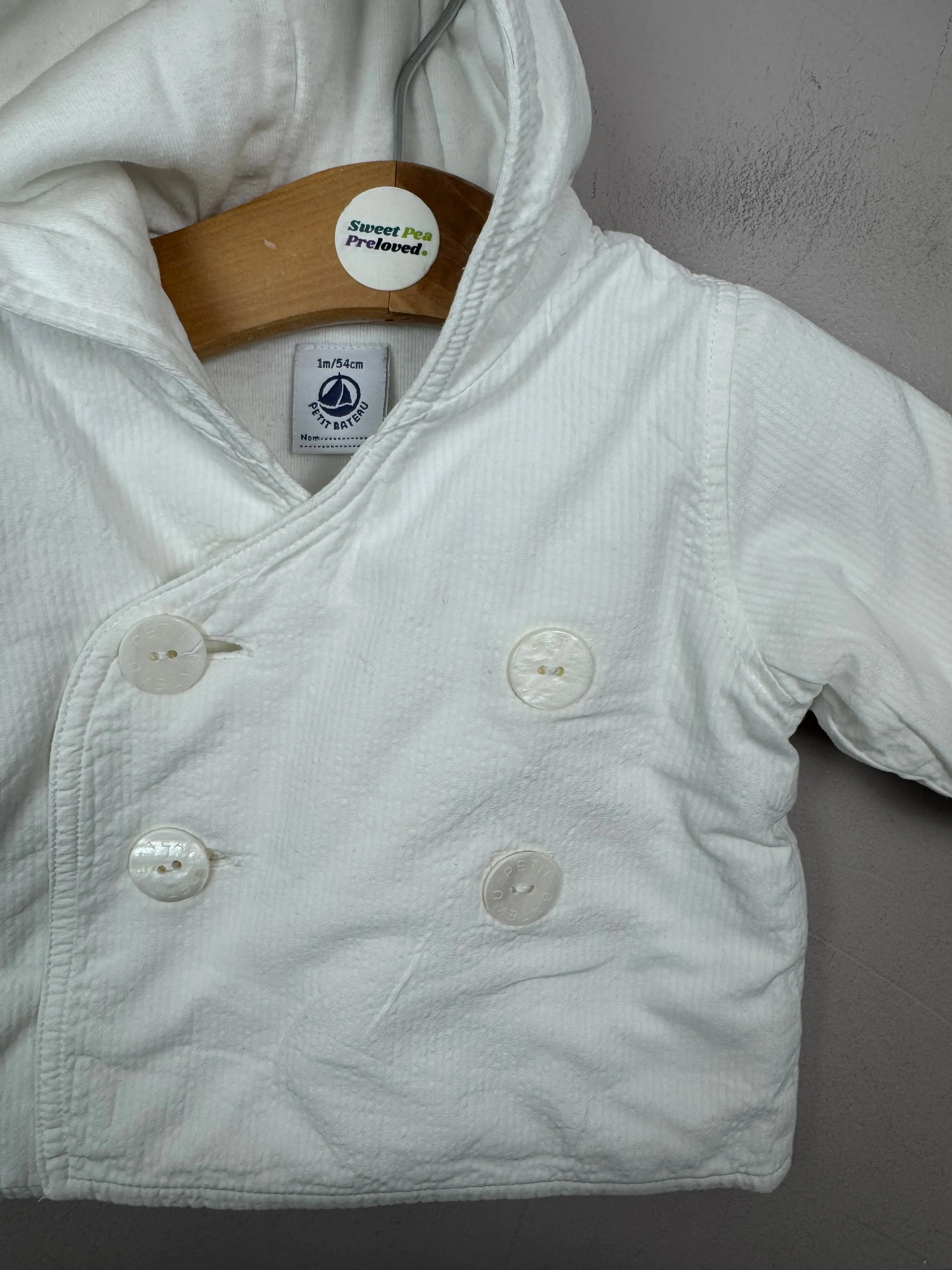 Petit Bateau white jacket 1m