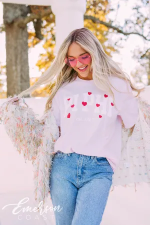 Pi Beta Phi PR Varsity With Hearts Tee