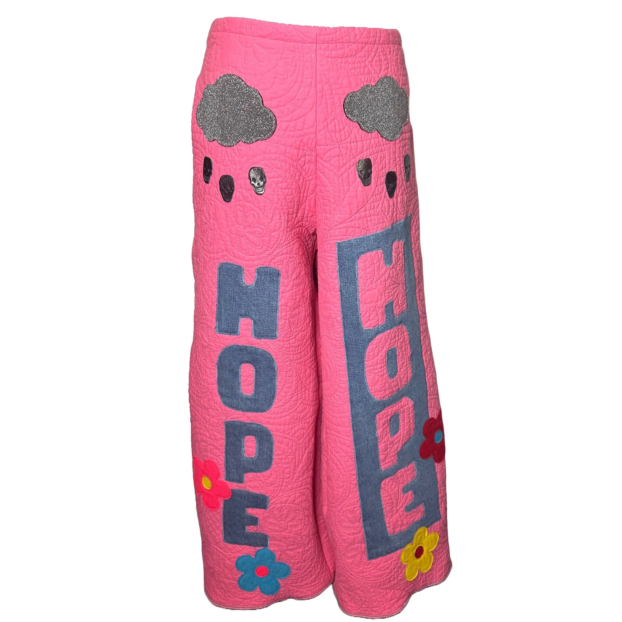 Pink Quilt Pants with Denim Hope & Love