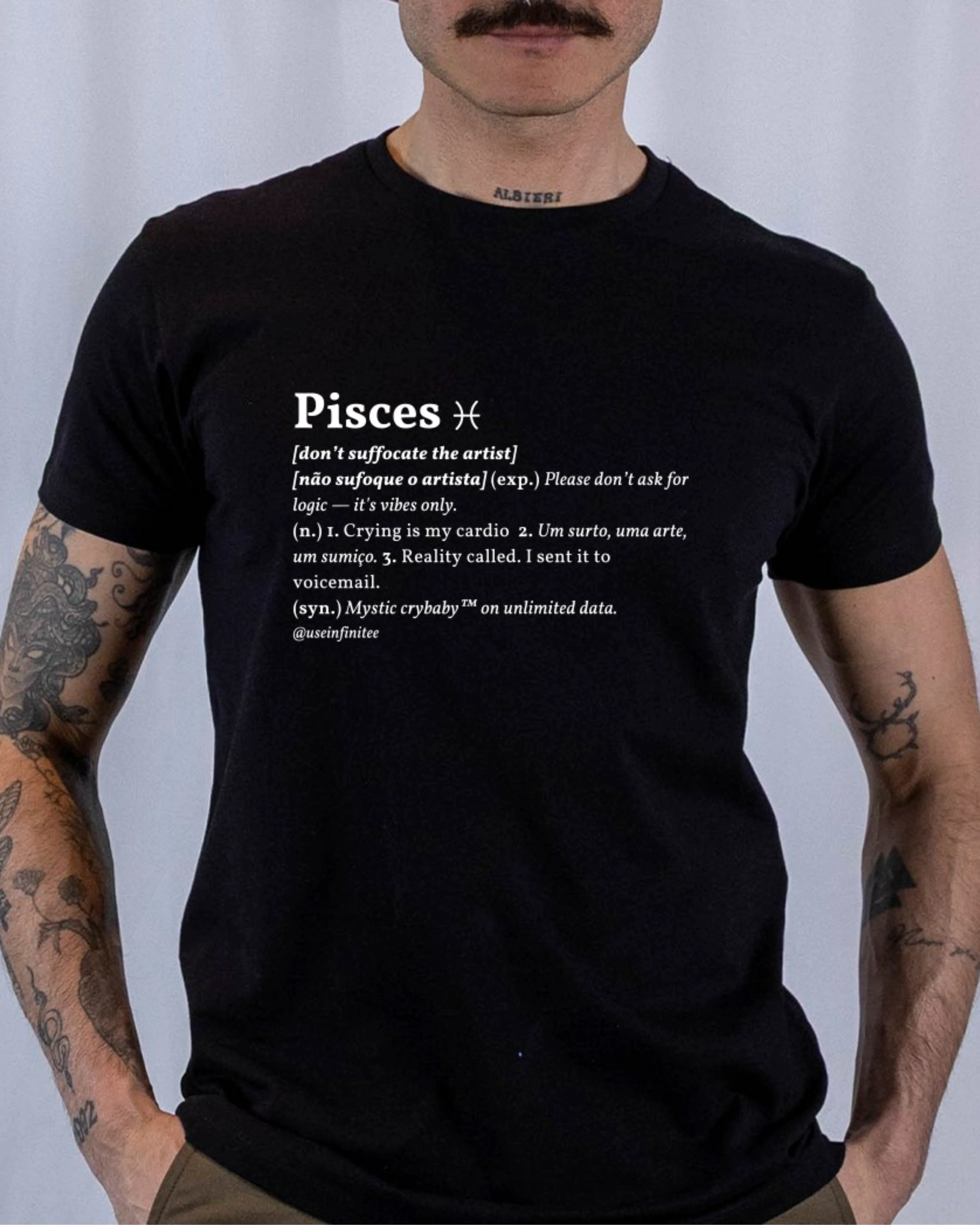 Pisces Basic White/Black Unisex T-shirt