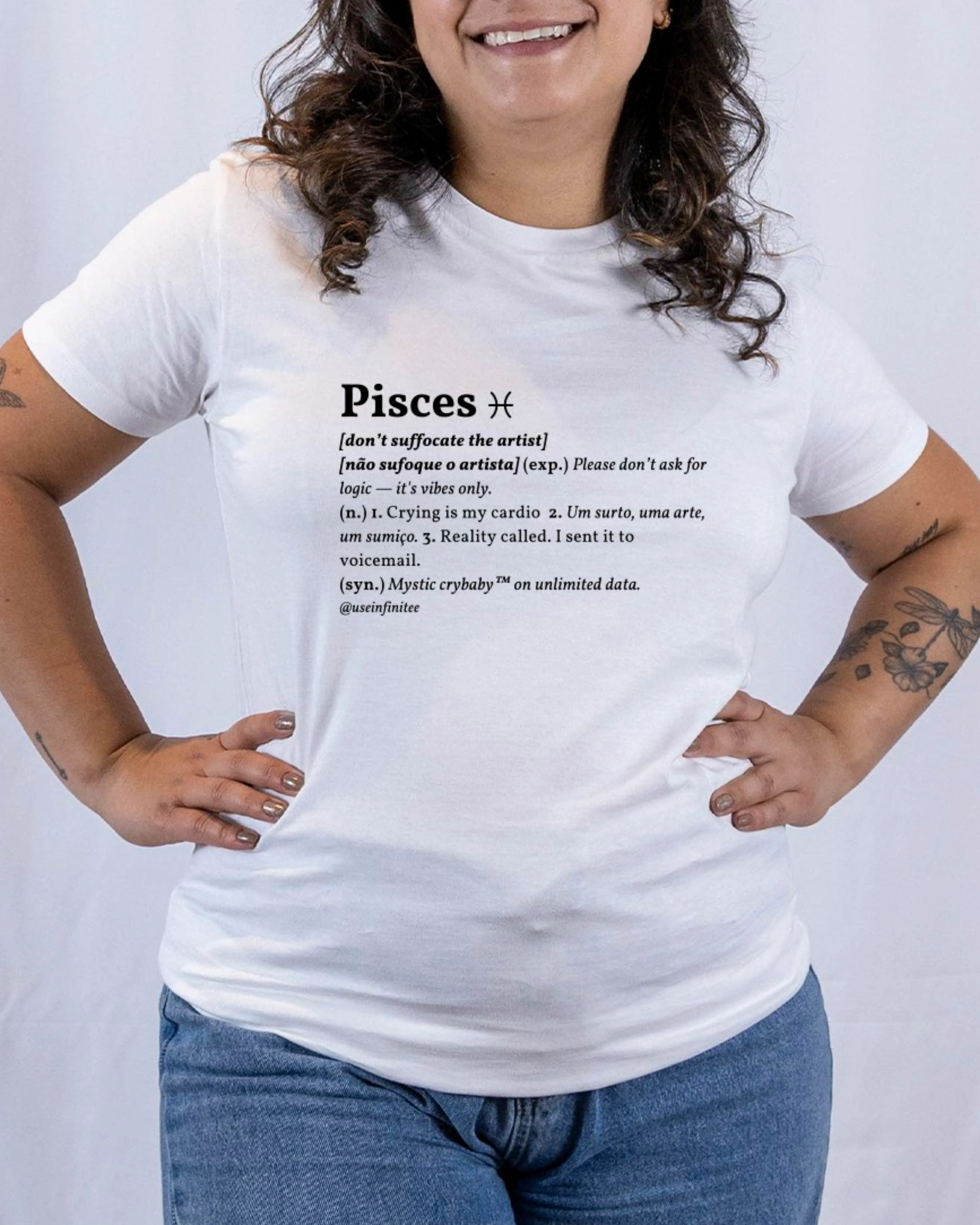 Pisces Basic White/Black Unisex T-shirt