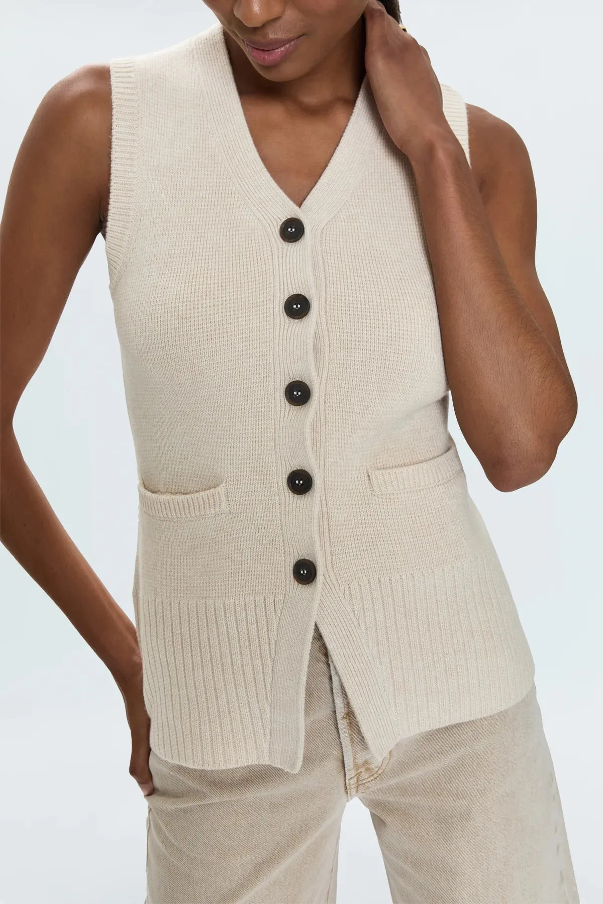 PISTOLA | AUDRA VEST CARDIGAN  | SOFT DOVE
