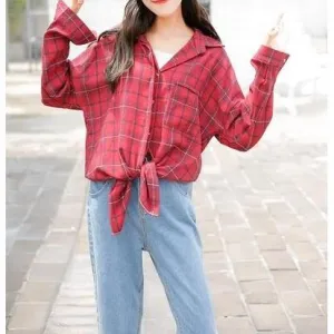 Plaid Bow Tie Shirt