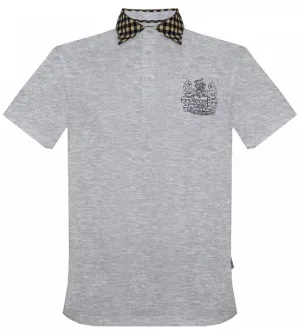 POLO Aquascutum London Casual Mens Poloshirt Check Embroidered NEW! Grey M