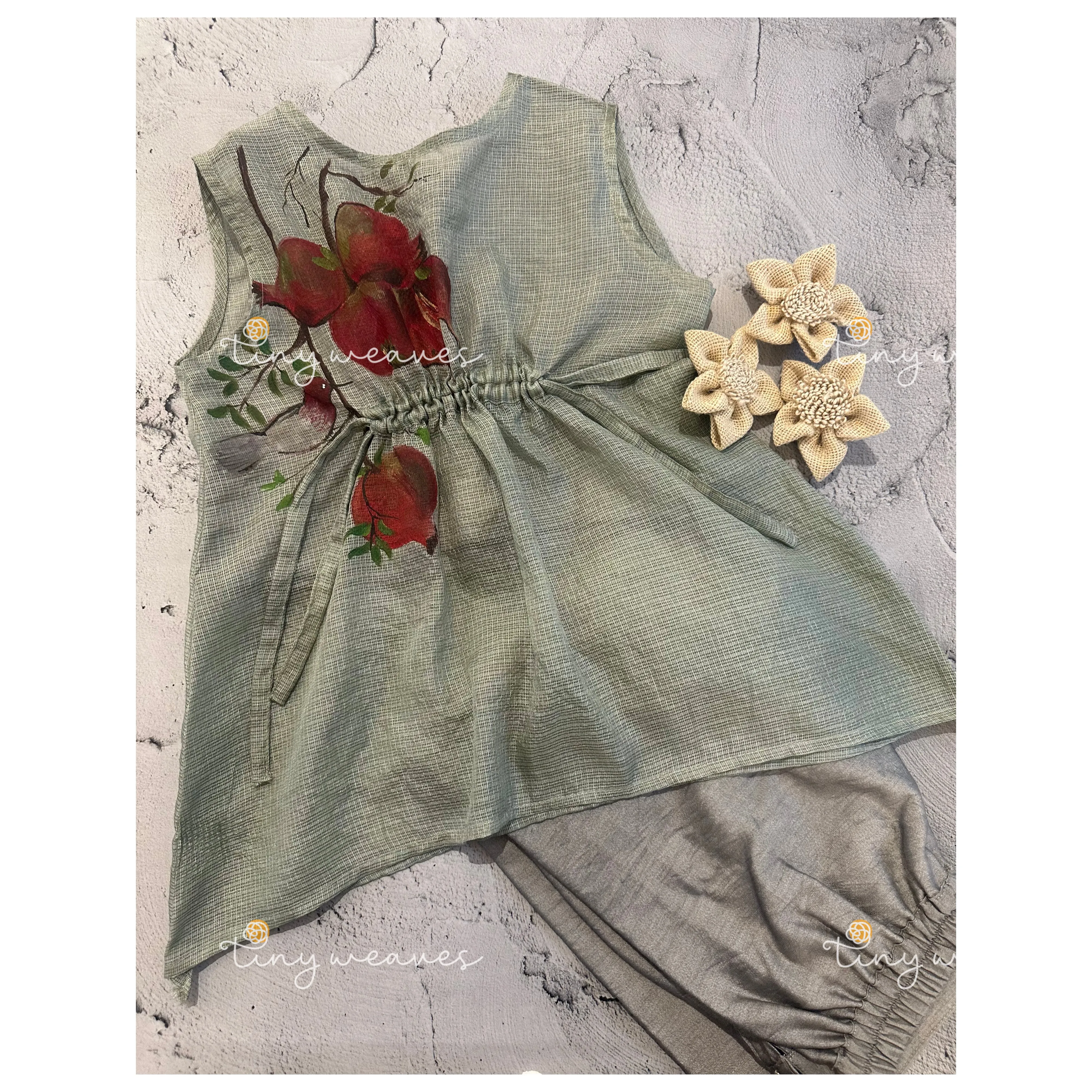 Pomegranate kaftan set grey