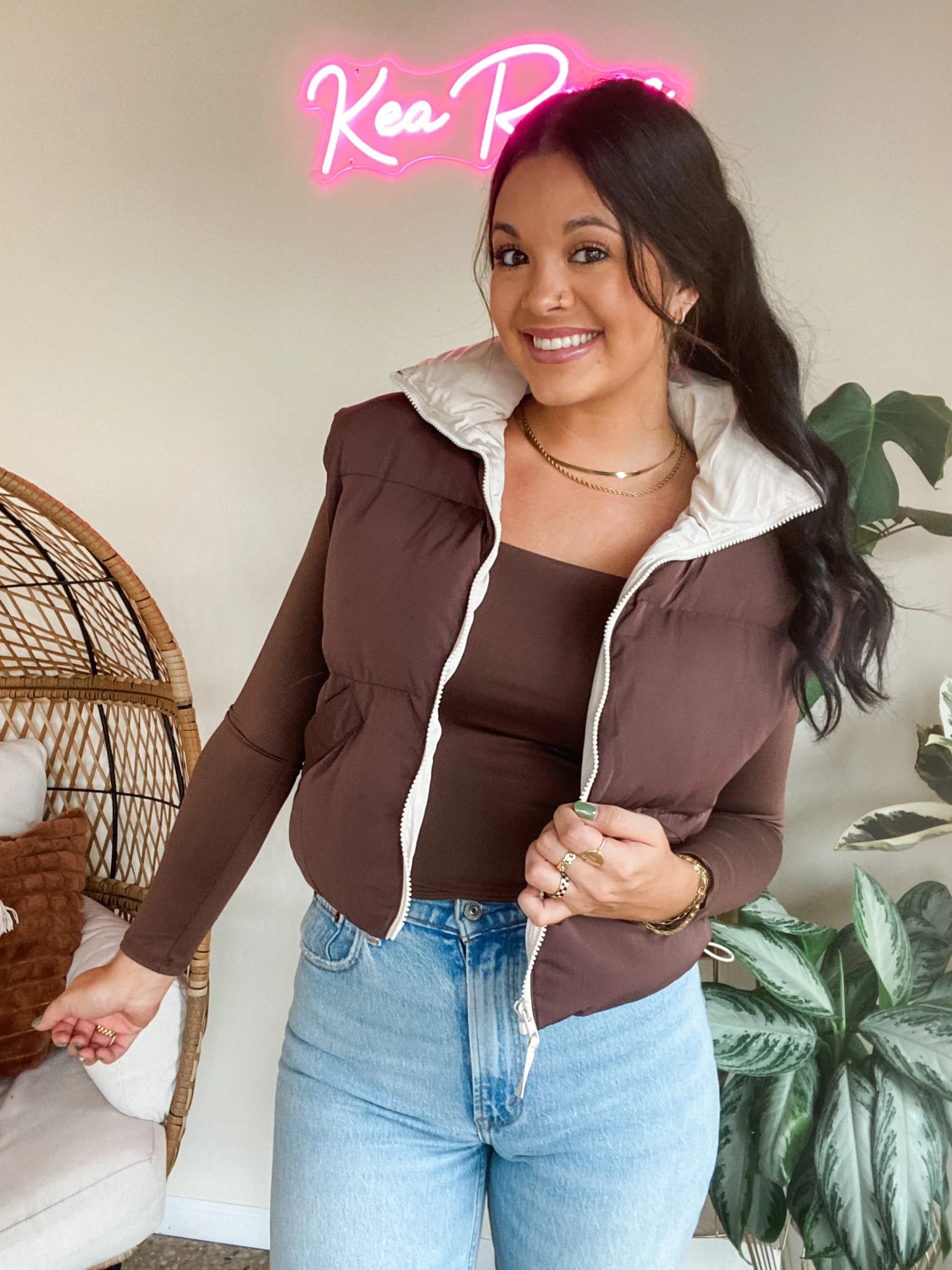 PUFFER VEST-CHOCOLATE