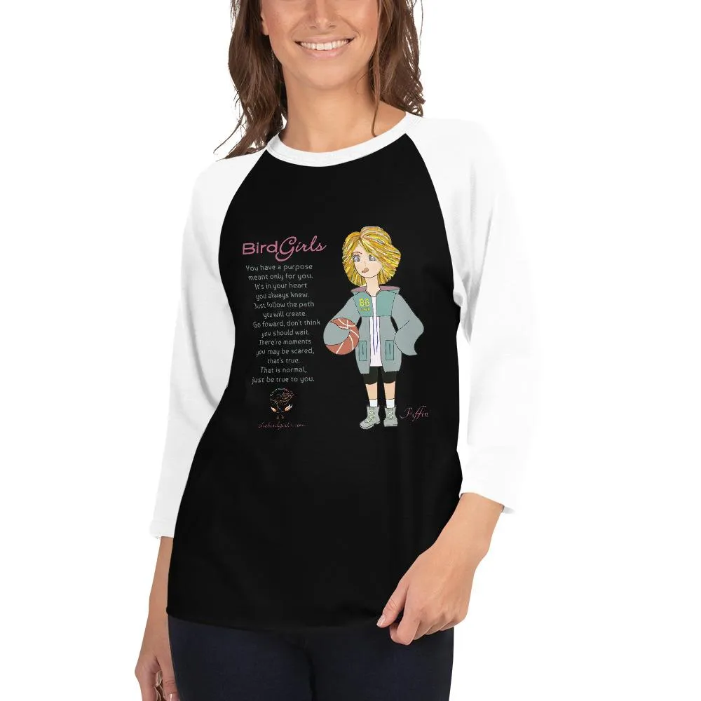 Puffin 3/4 sleeve raglan shirt
