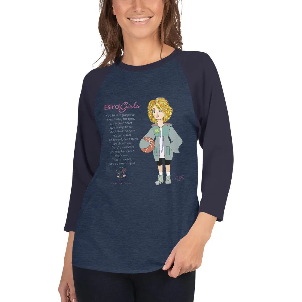 Puffin 3/4 sleeve raglan shirt