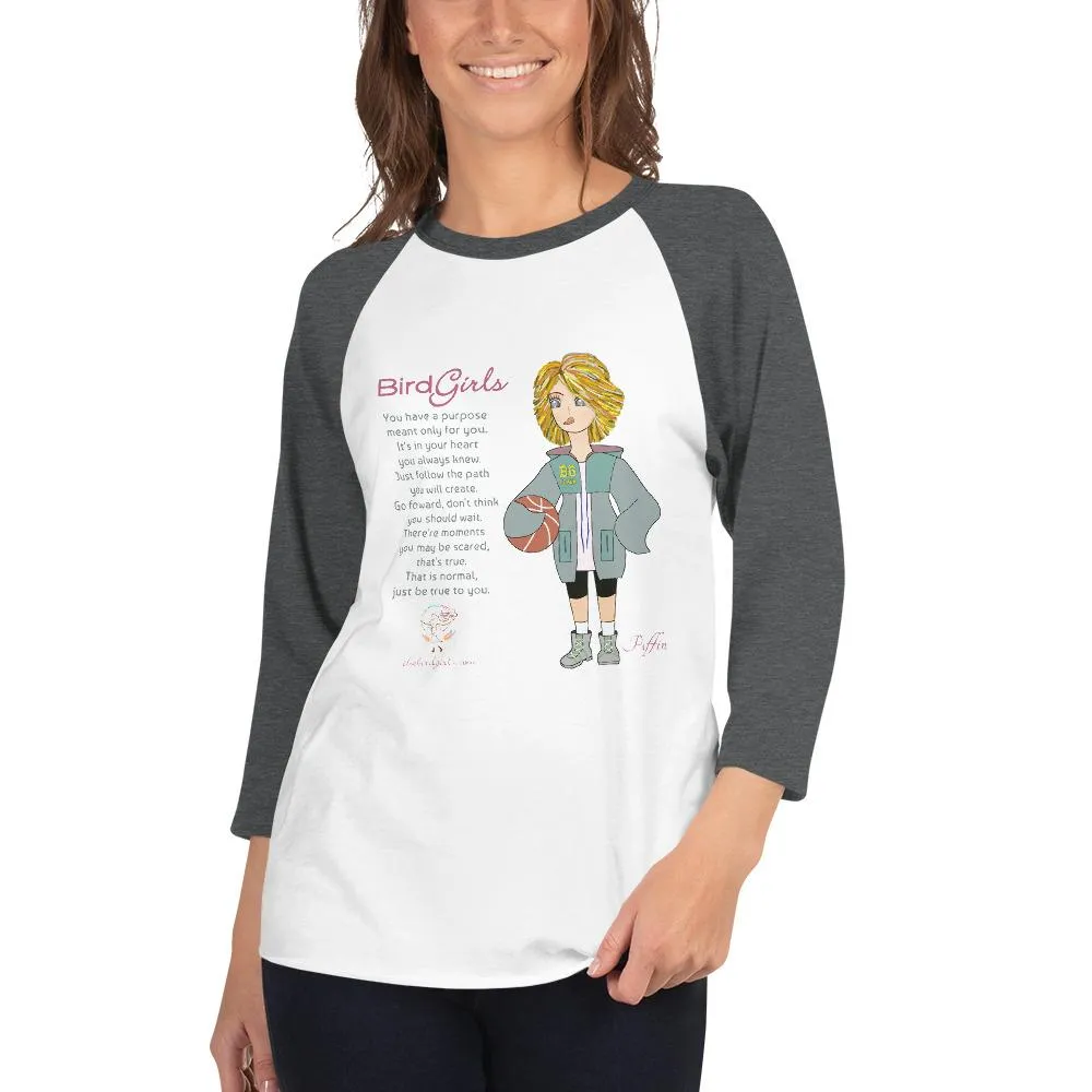 Puffin 3/4 sleeve raglan shirt