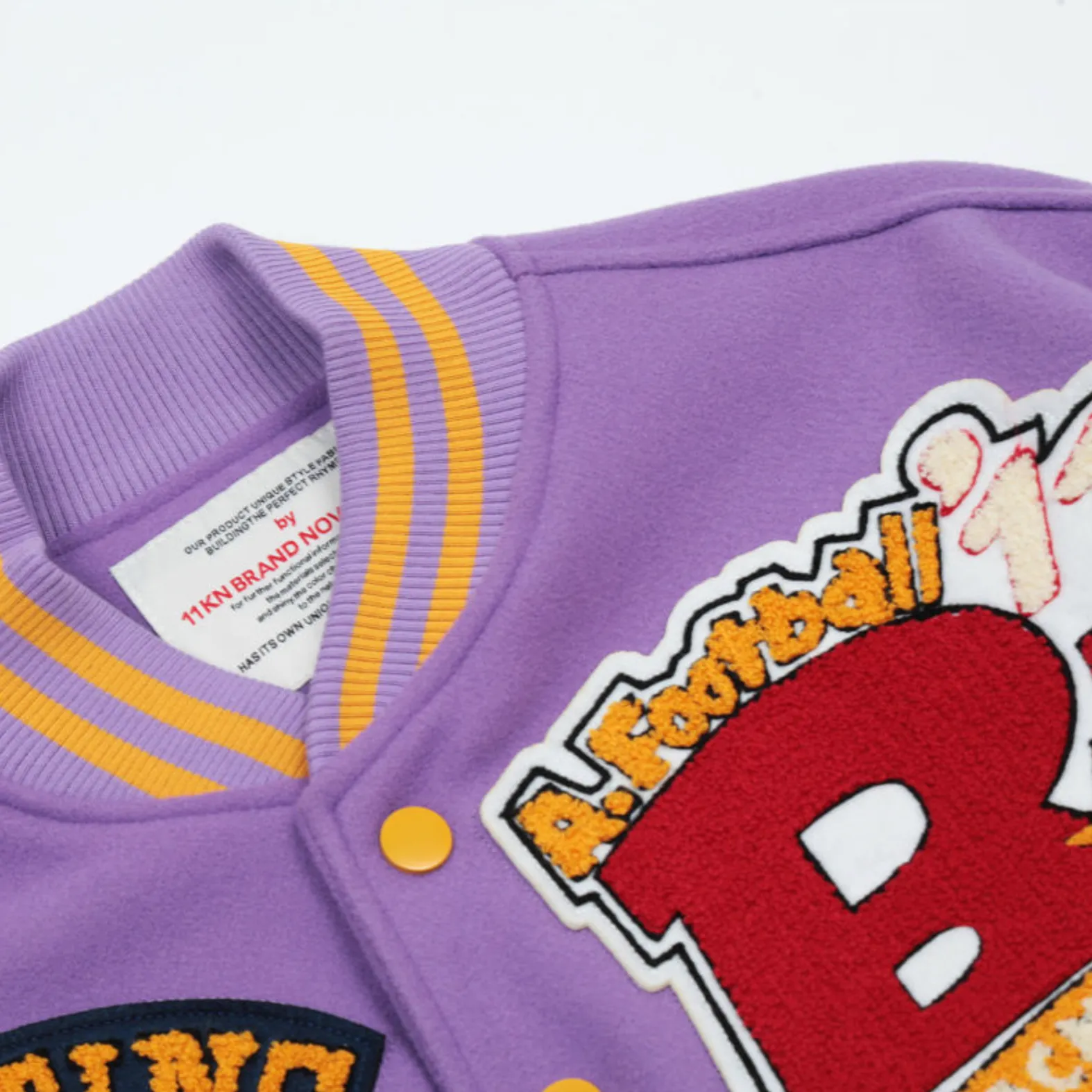 "FIGHTING SPIRITS" Veste Bombers Versity Jacket Brodée Violet - URB1™