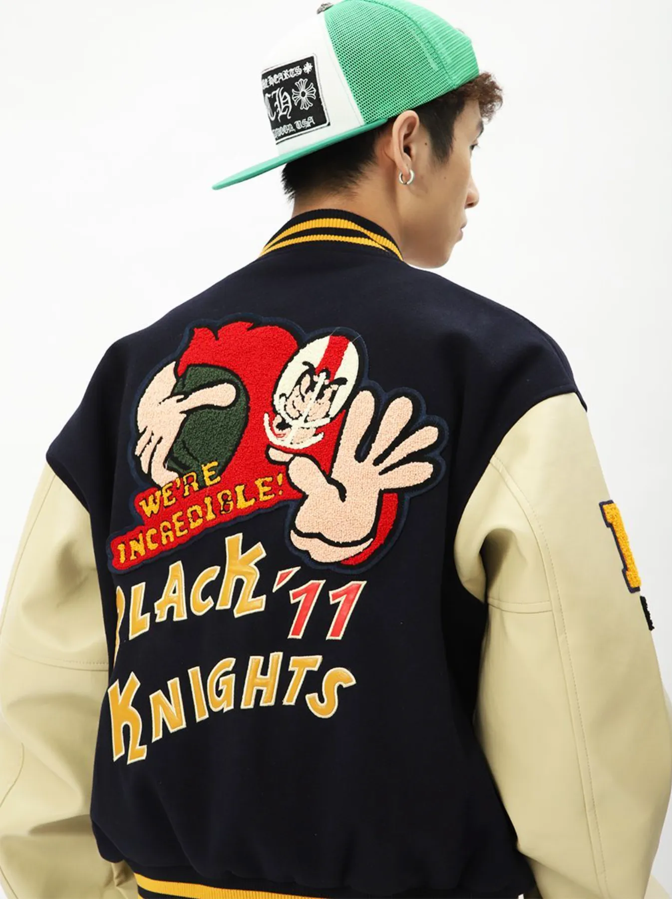 "FIGHTING SPIRITS" Veste Bombers Versity Jacket Brodée Violet - URB1™