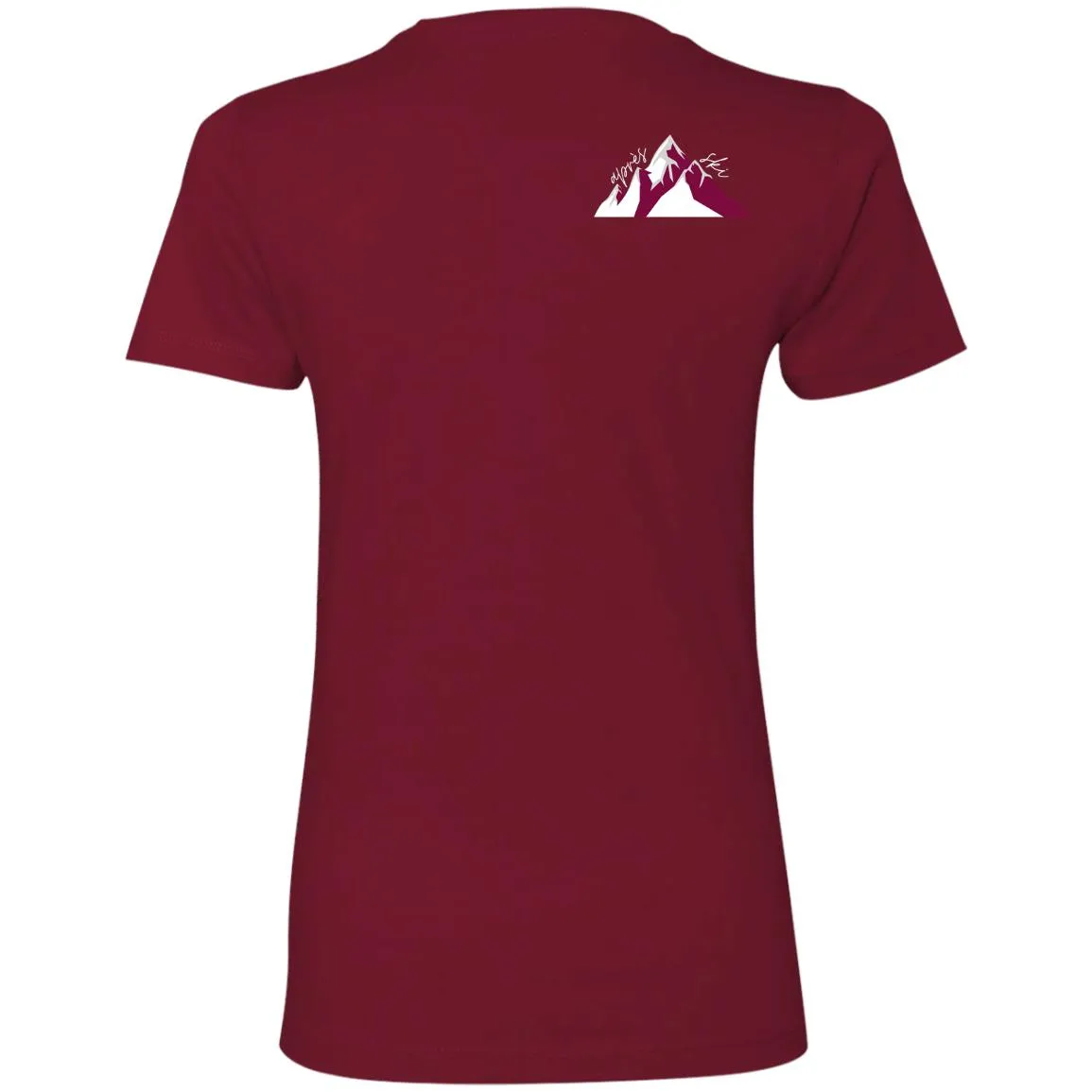 "Small Mountain- BURGUNDY" Ladies' Boyfriend Tee