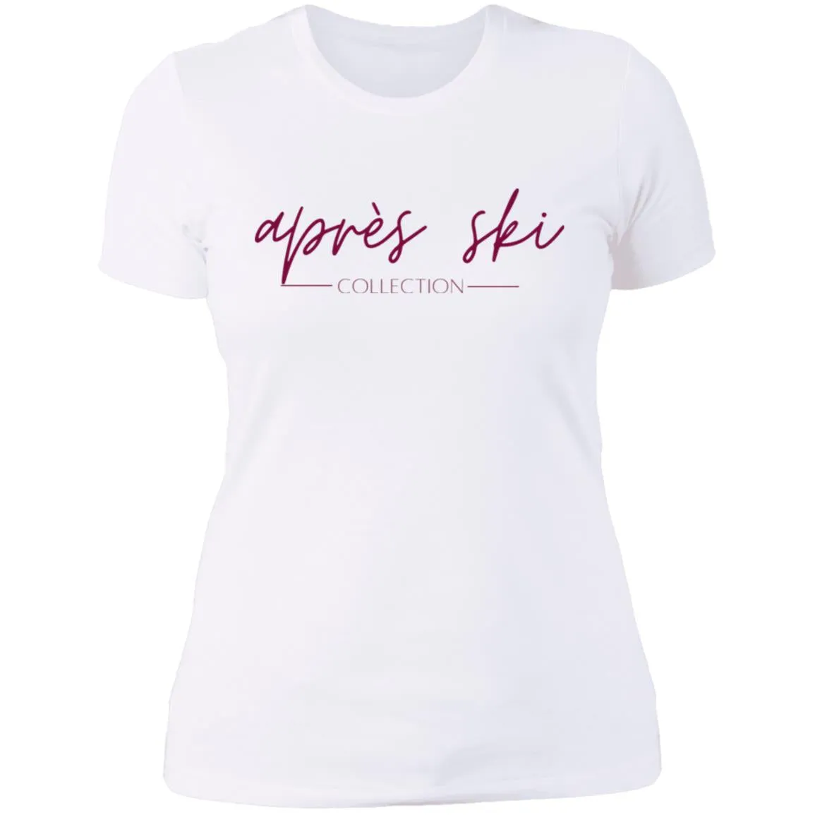 "Small Mountain- BURGUNDY" Ladies' Boyfriend Tee