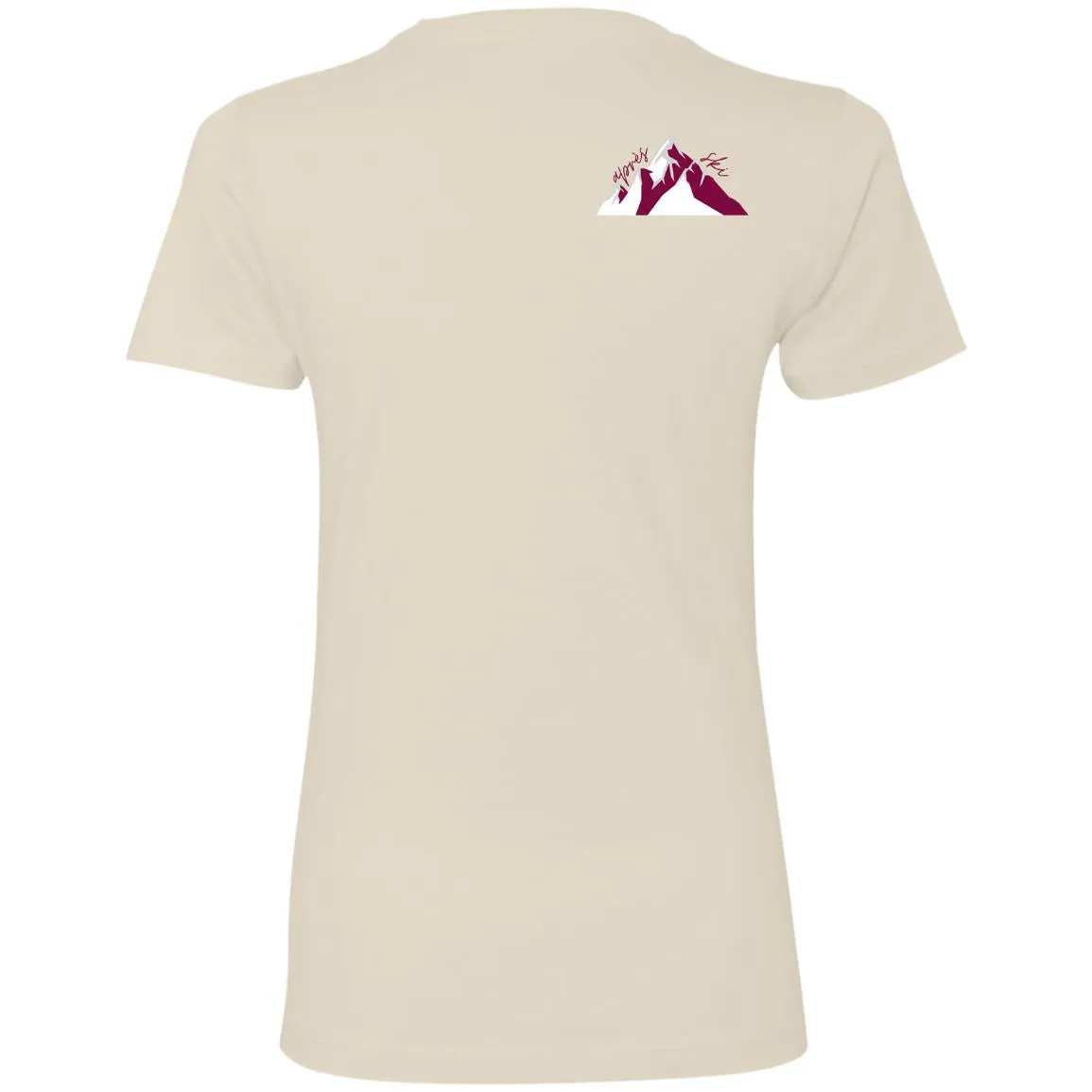 "Small Mountain- BURGUNDY" Ladies' Boyfriend Tee