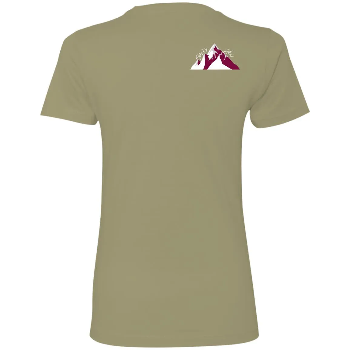 "Small Mountain- BURGUNDY" Ladies' Boyfriend Tee