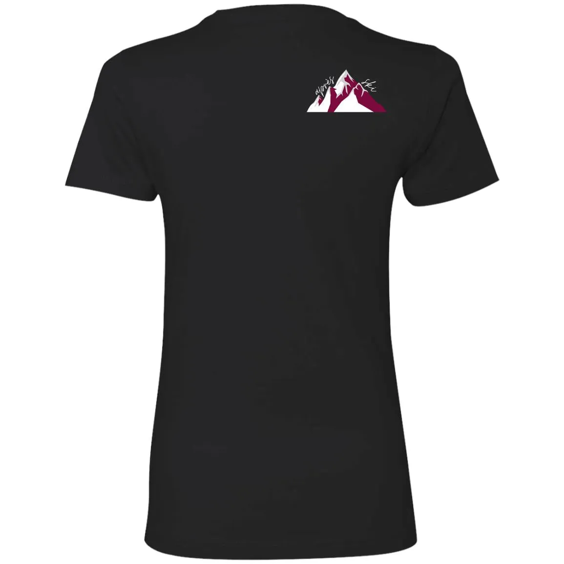 "Small Mountain- BURGUNDY" Ladies' Boyfriend Tee