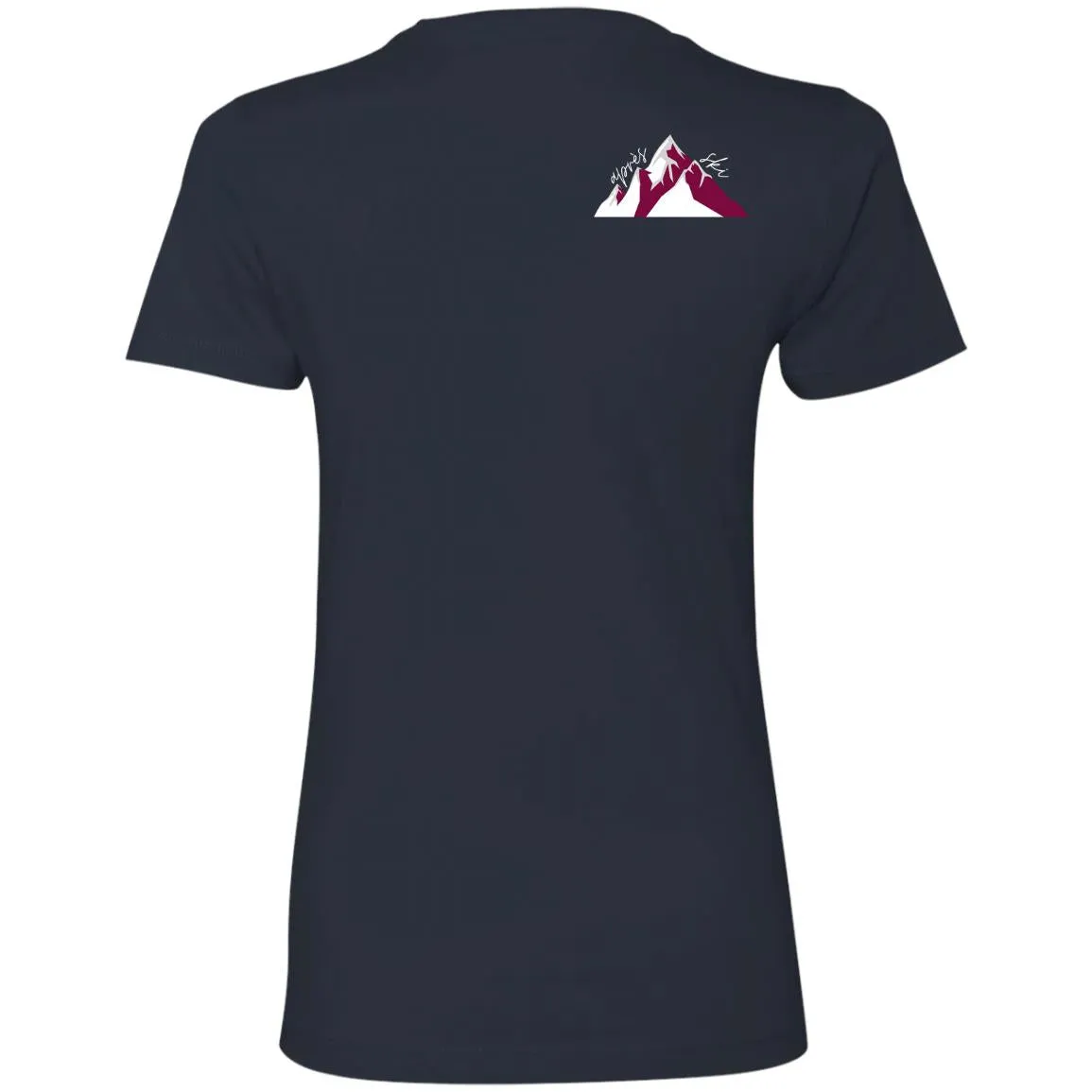 "Small Mountain- BURGUNDY" Ladies' Boyfriend Tee