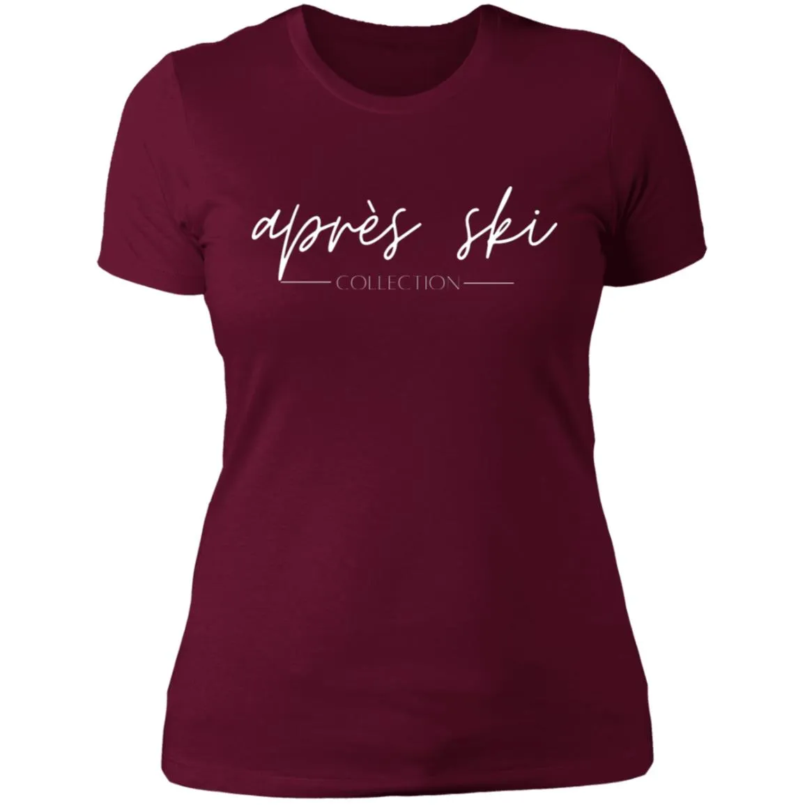 "Small Mountain- BURGUNDY" Ladies' Boyfriend Tee