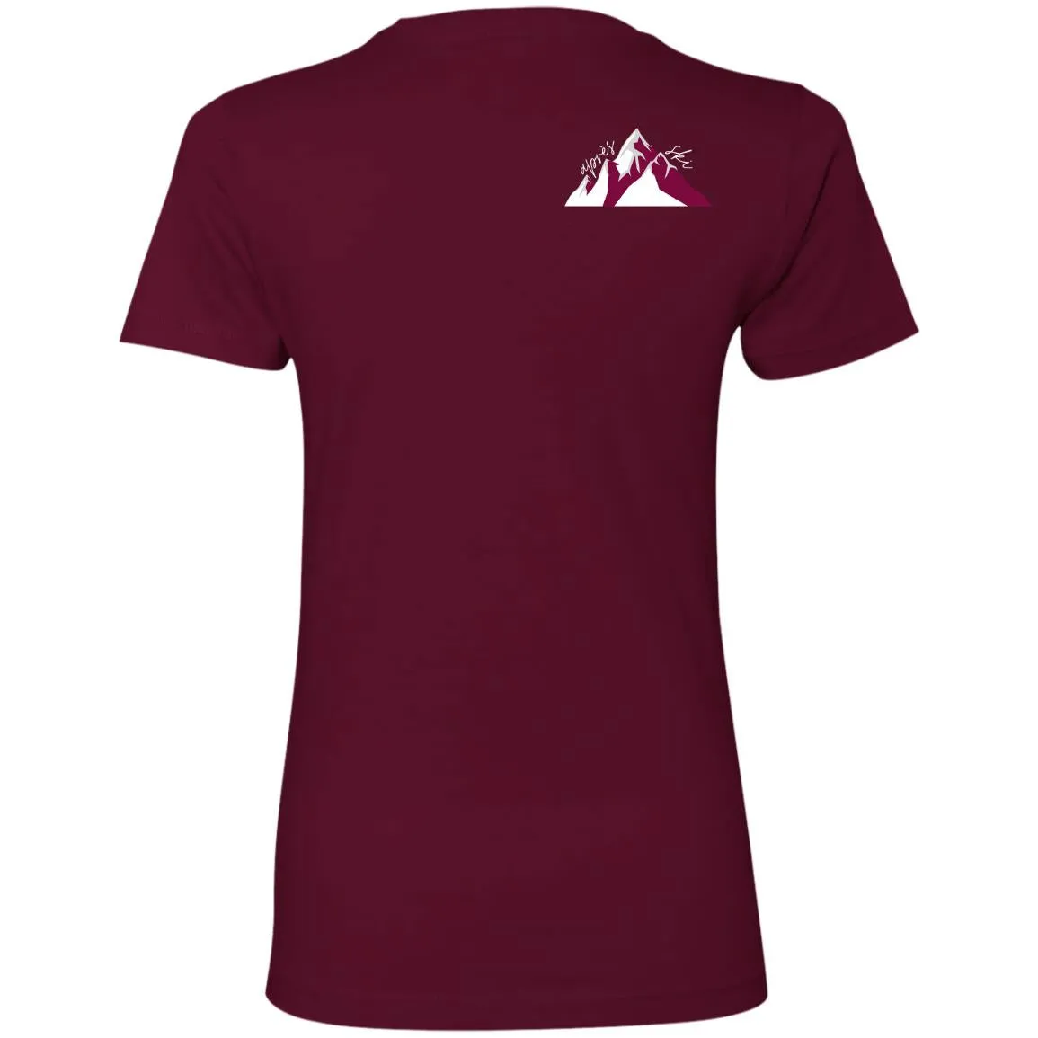 "Small Mountain- BURGUNDY" Ladies' Boyfriend Tee