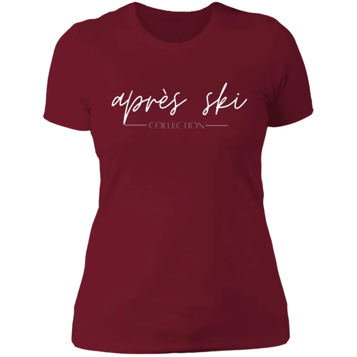 "Small Mountain- BURGUNDY" Ladies' Boyfriend Tee