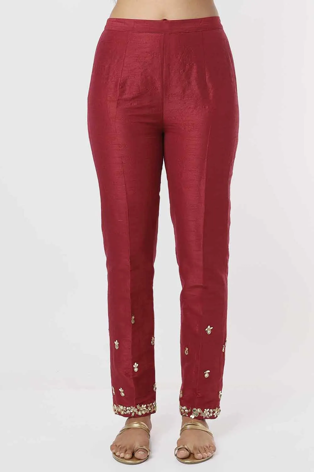 Raspberry Red Kurta And Pants Set