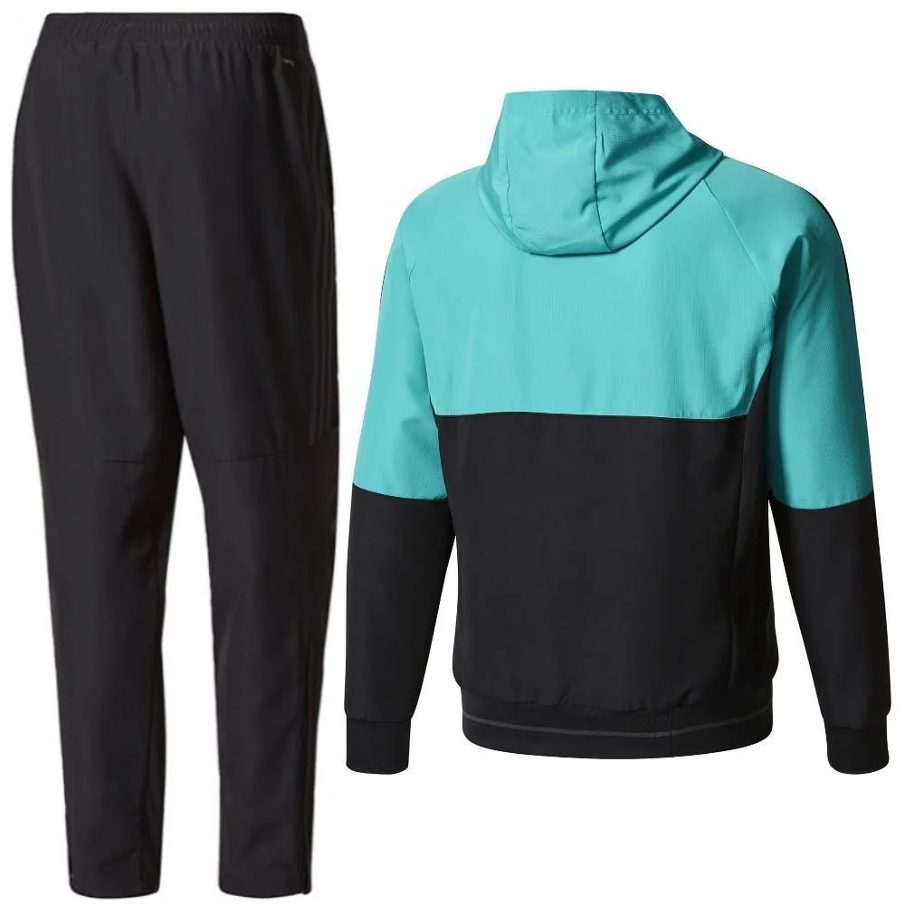Real Madrid Presentation Soccer Tracksuit 2018 Black/Light Blue - Adidas