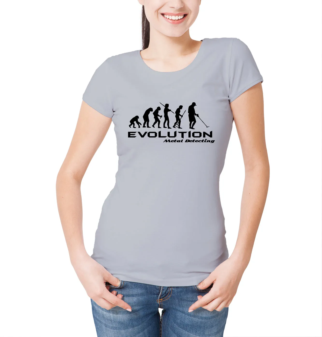 Reality Glitch Evolution of Metal Detector Womens T-Shirt