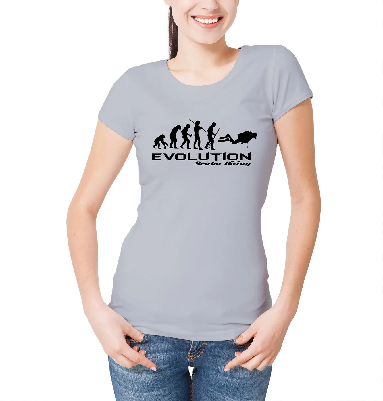 Reality Glitch Evolution of Scuba Diving Womens T-Shirt