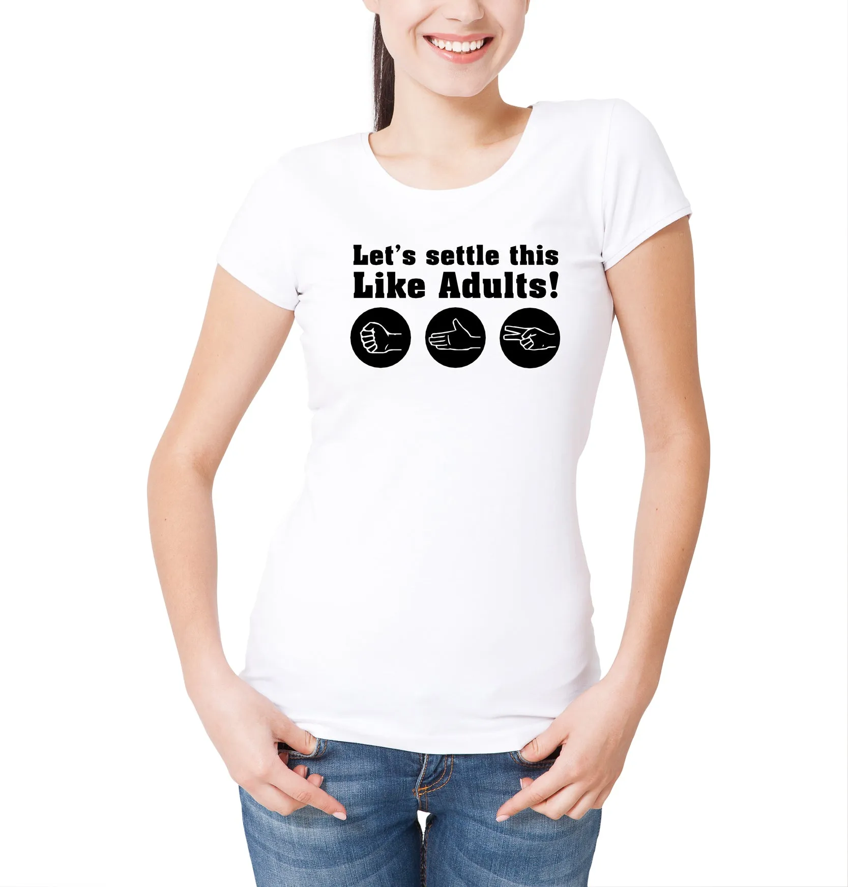 Reality Glitch Rock Paper Scissors Womens T-Shirt