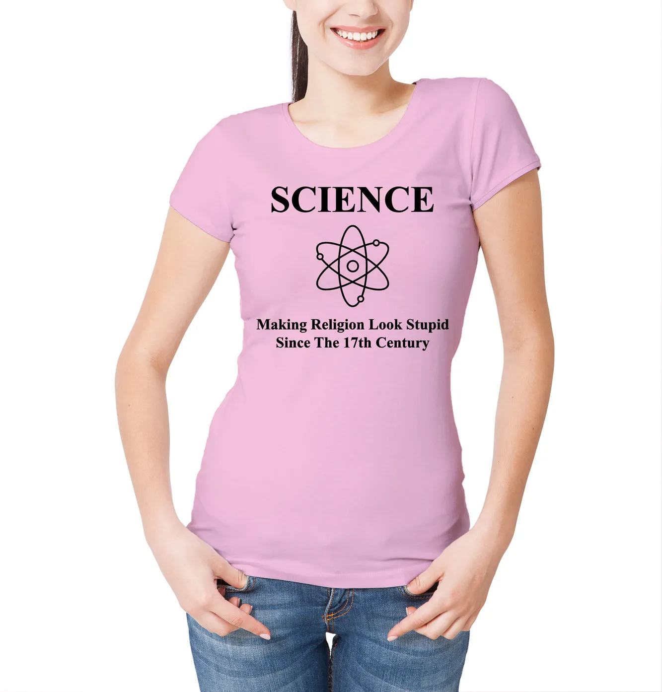 Reality Glitch Science Making Religion Look Stupid Womens T-Shirt
