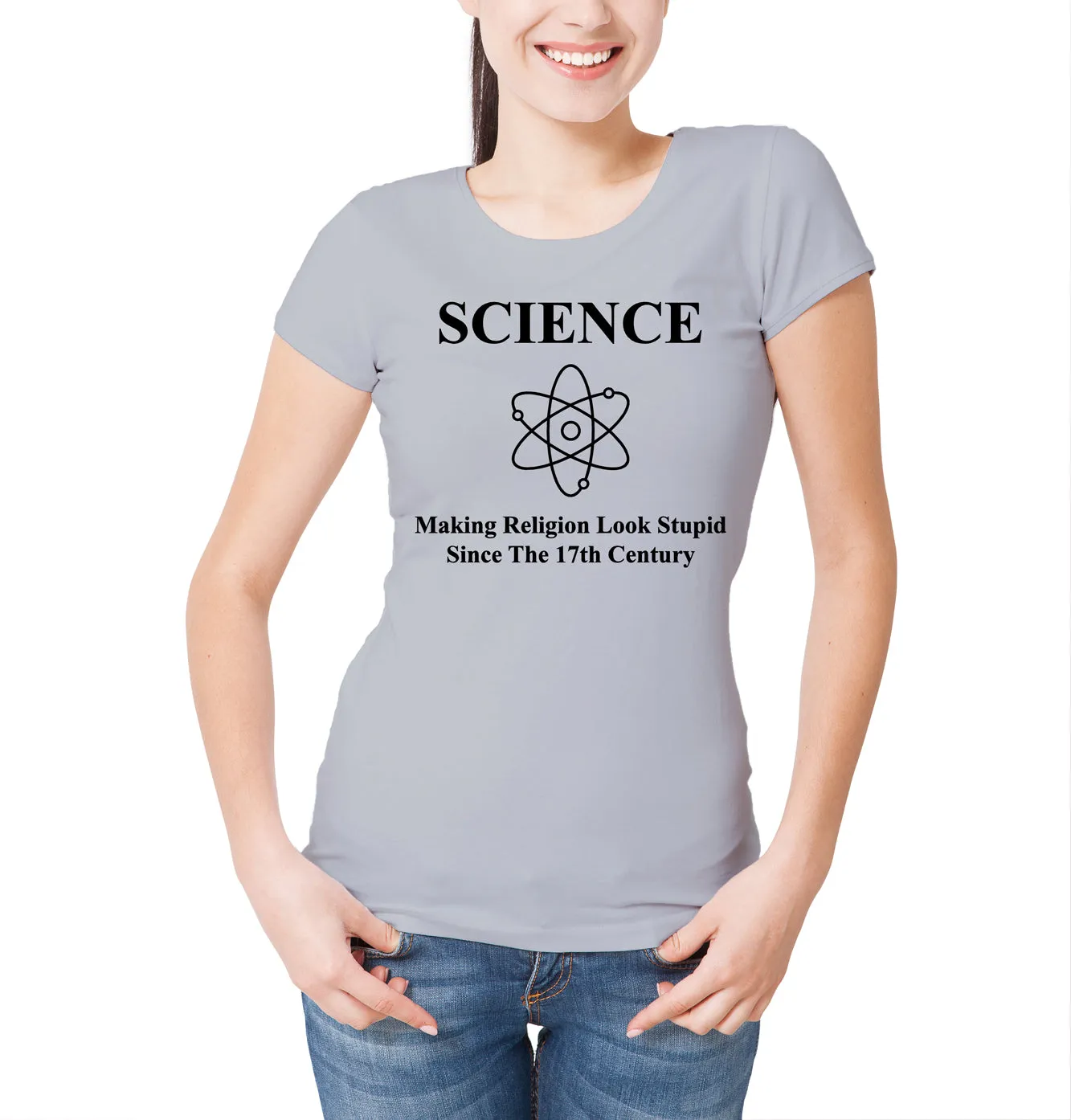 Reality Glitch Science Making Religion Look Stupid Womens T-Shirt
