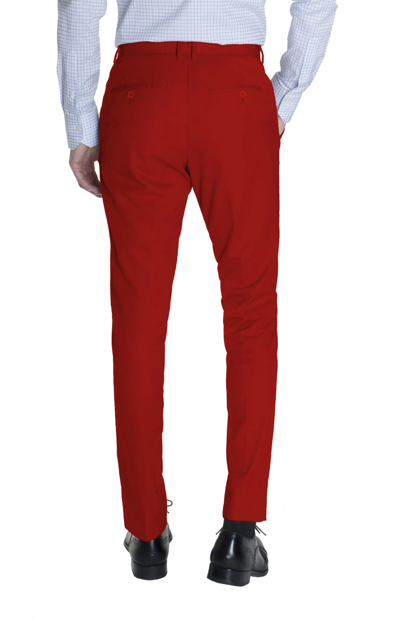 Red Cotton Dress Pants