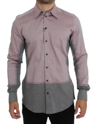 Red Gray GOLD Slim Fit Casual Mens Shirt