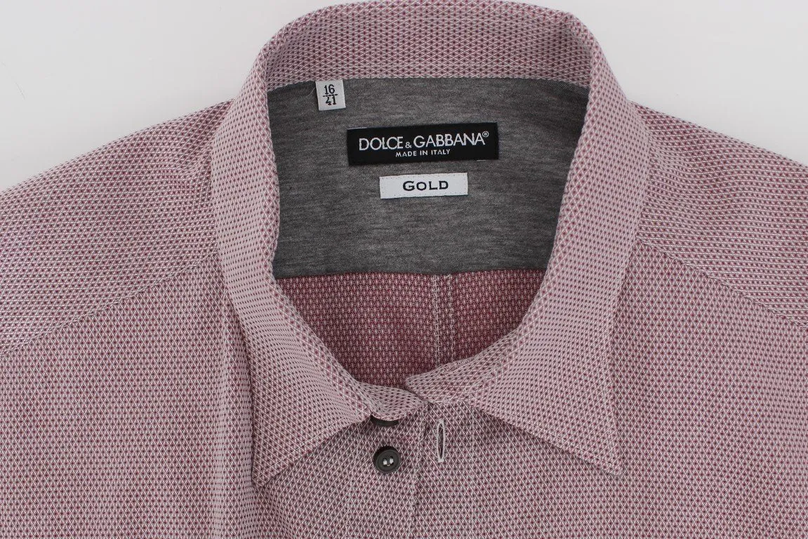 Red Gray GOLD Slim Fit Casual Mens Shirt
