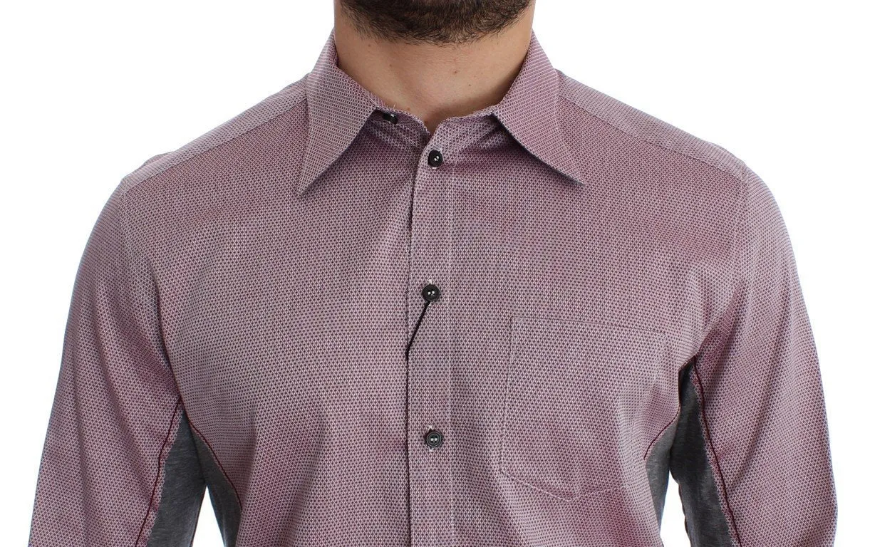 Red Gray GOLD Slim Fit Casual Mens Shirt