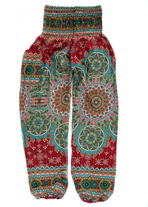 Red Lotus Chakra Floral Harem Pants