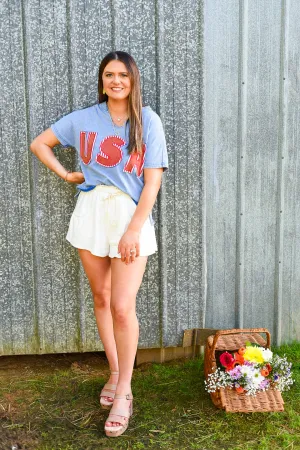 Red, White & You Blue Mineral Wash USA Tee