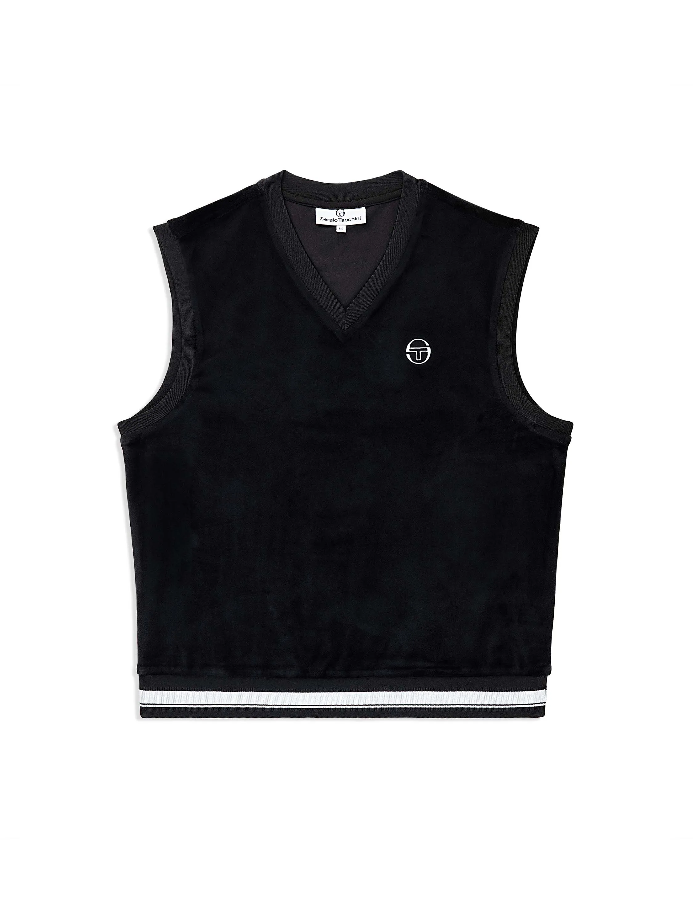 Renzo Velour Vest- Black Beauty
