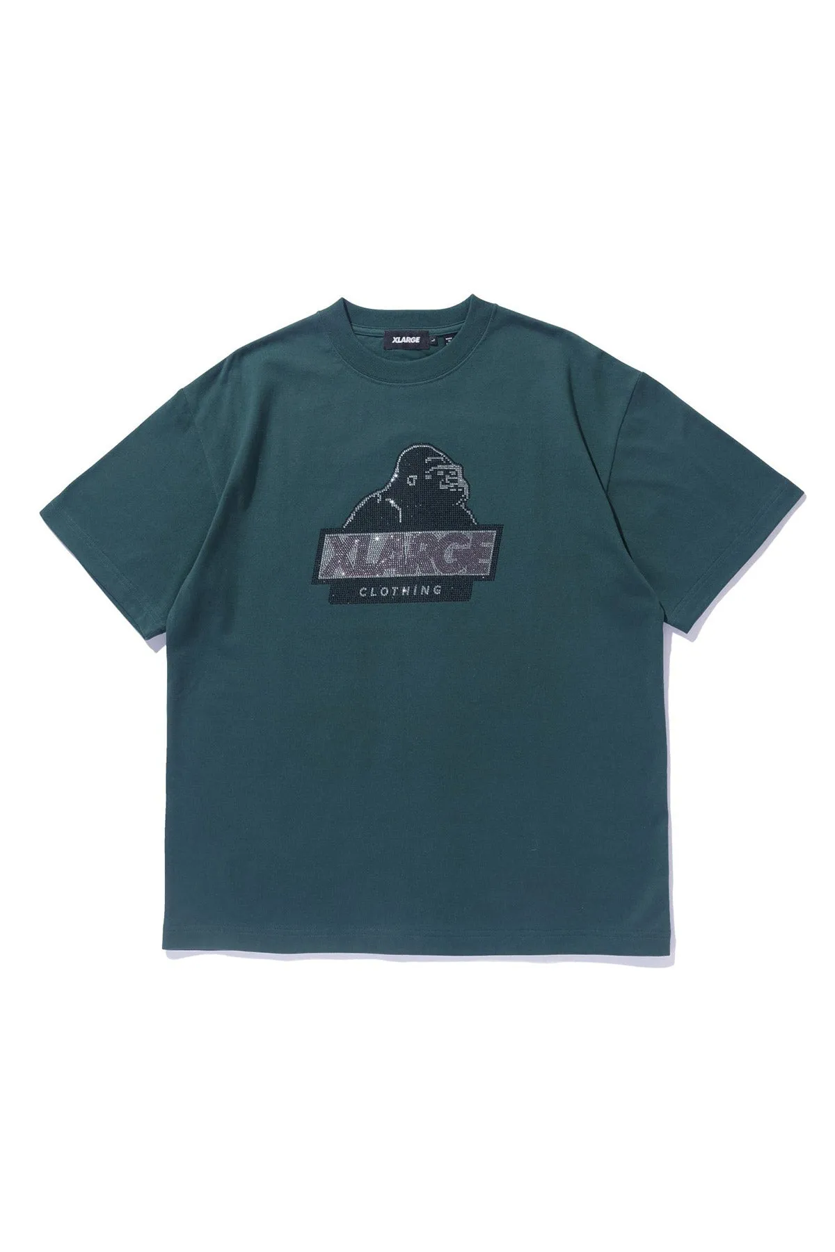 RHINE STONE SLANTED OG TEE - GREEN