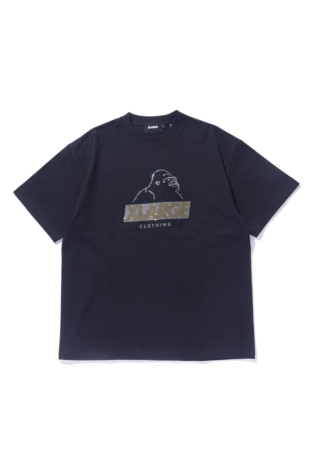 RHINESTONE SLANTED OG TEE - BLACK