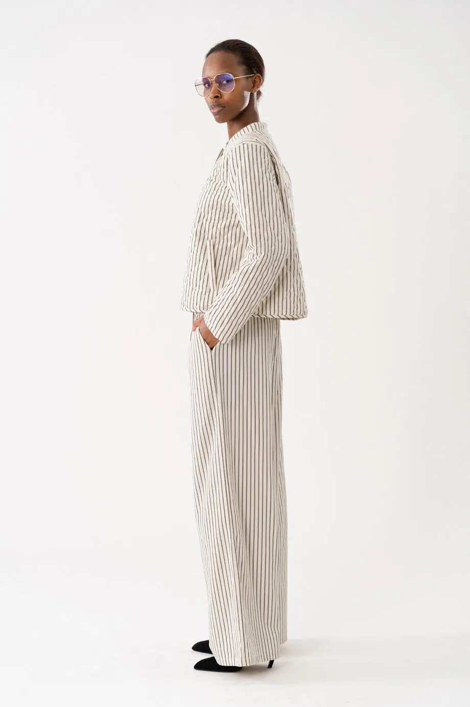Rita Pants - White Stripe