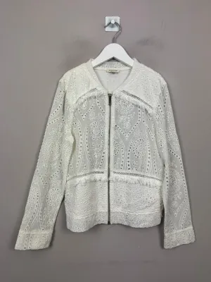 River Island White Swiss Embroidery Jacket 9-10y
