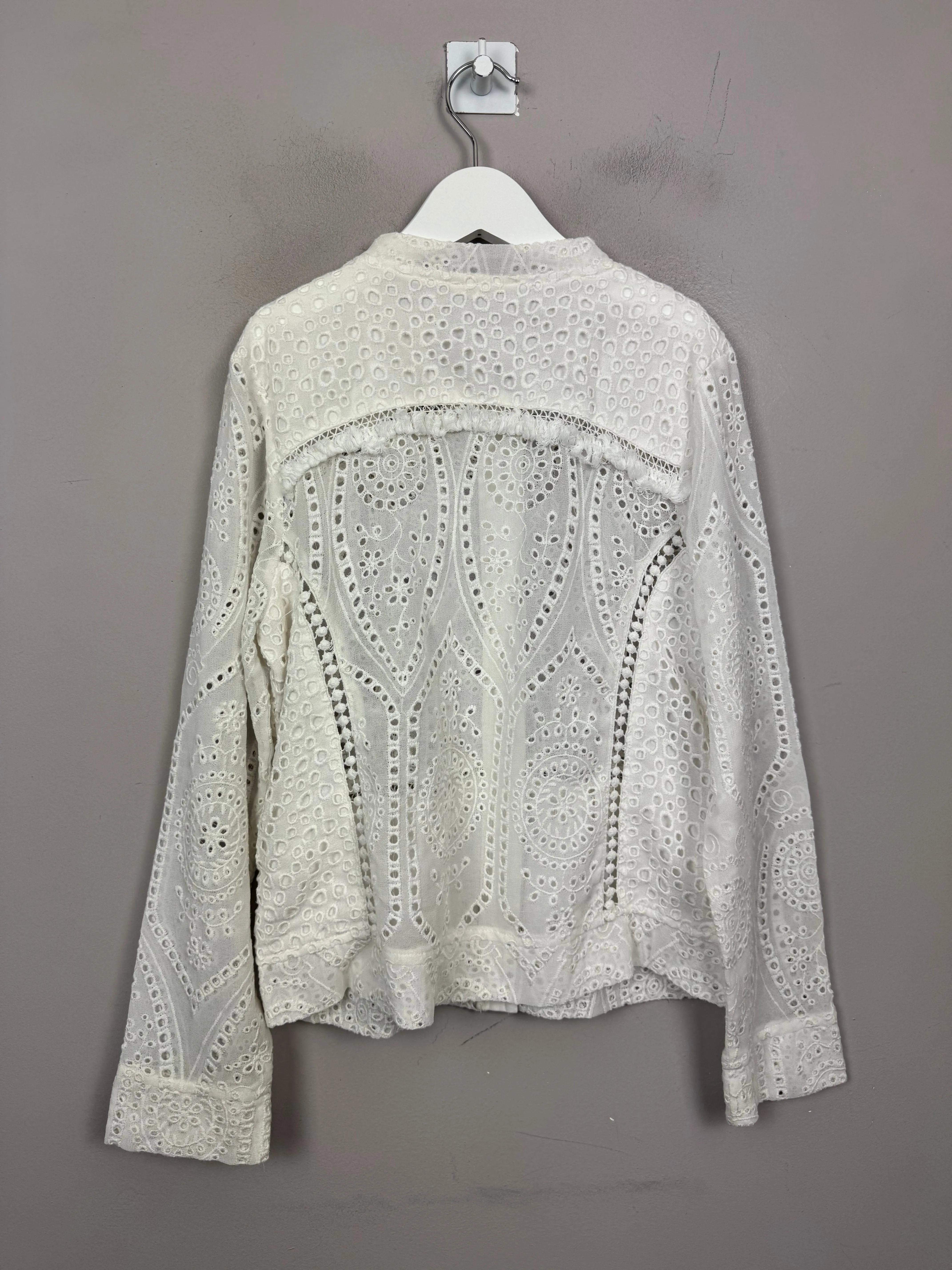 River Island White Swiss Embroidery Jacket 9-10y