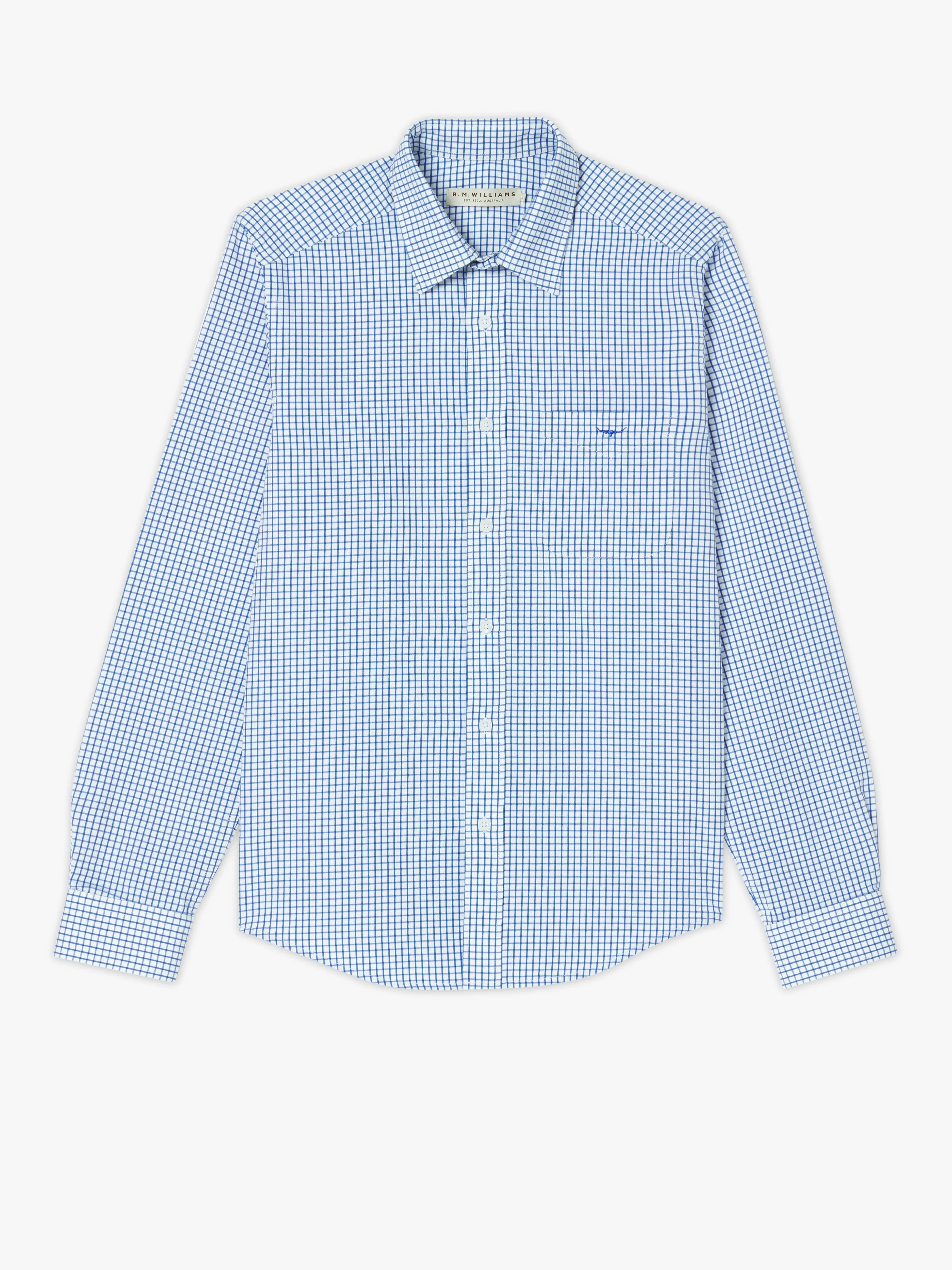 R.M. Williams Jervis Shirt - White/Blue