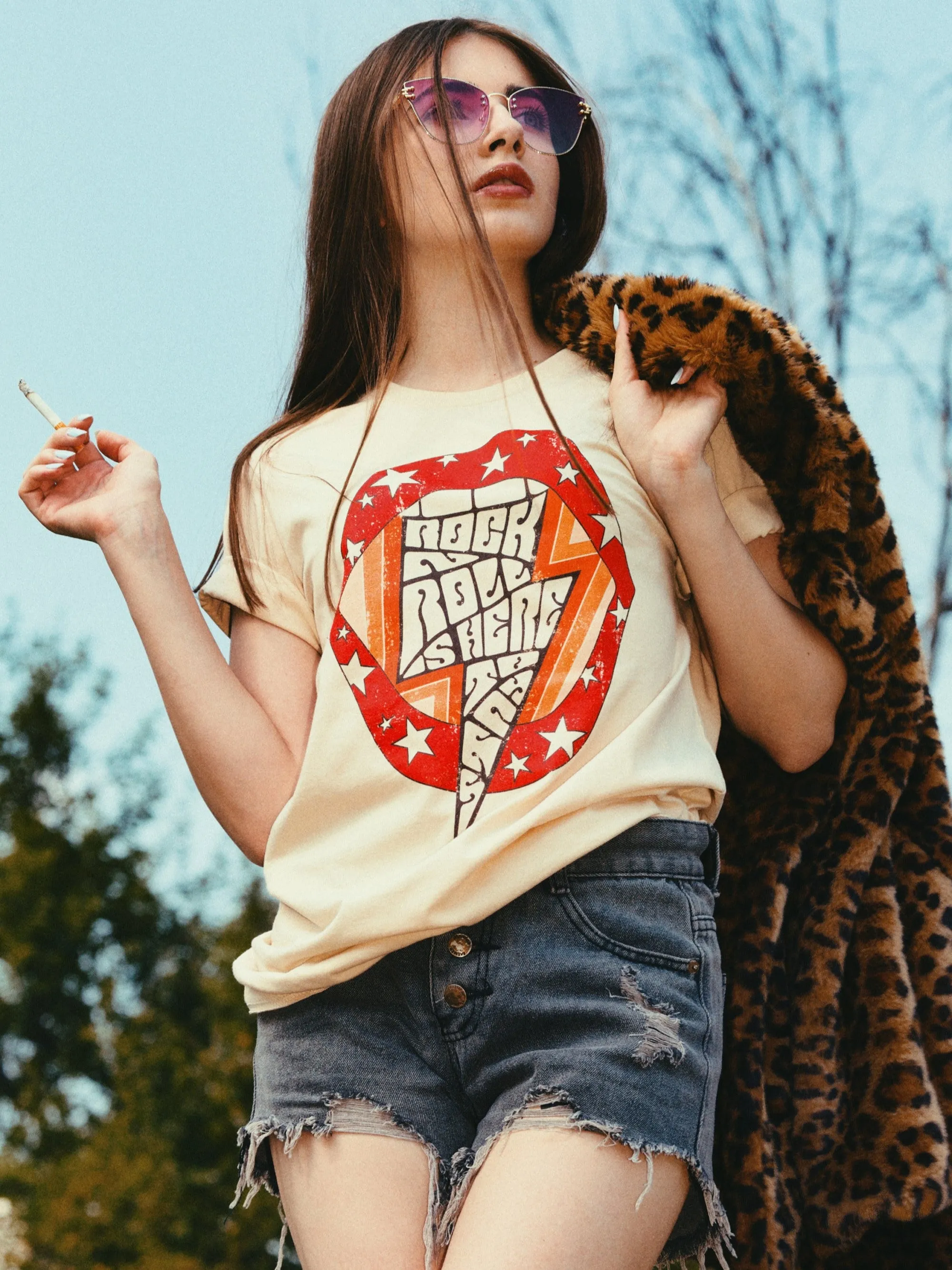 Rock'n'Roll is Here to Stay Tee - Soft Cream