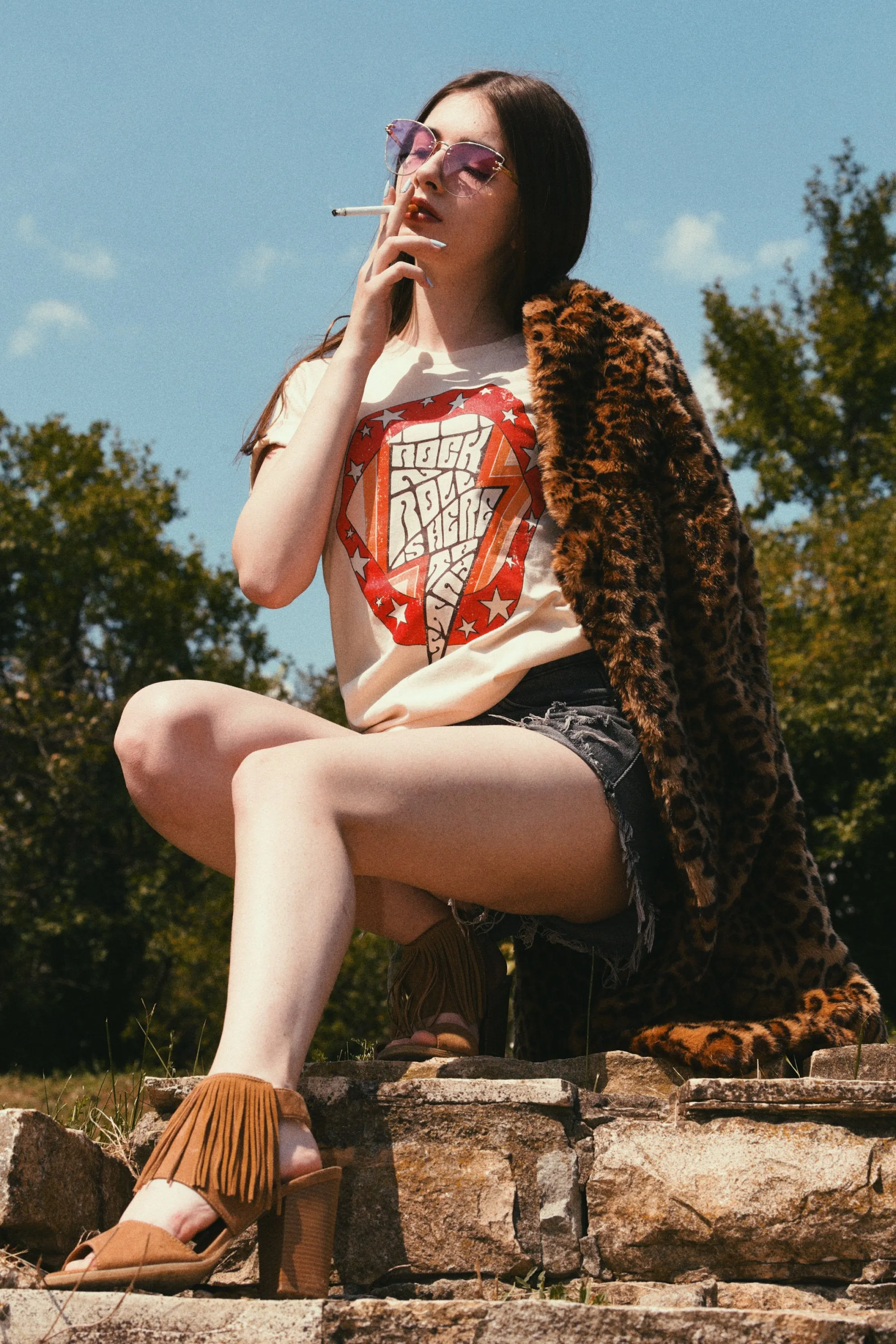 Rock'n'Roll is Here to Stay Tee - Soft Cream